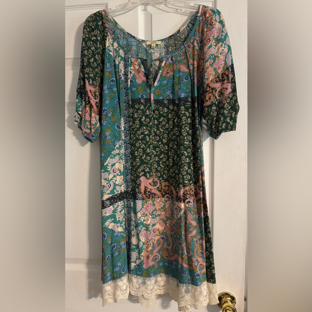 Floral Green and Pink Dress